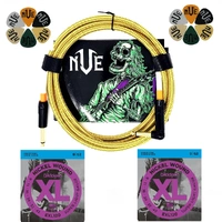 D'Addario EXL120 Strings 9 - 42 + Guitar Cable + Picks Pack