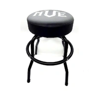 NVE Branded Bar / Guitar Stool - Black with Black Padded Top 