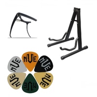 Angkor Music Acoustic / Electric Guitar Bundle - Picks - Stand - Capo