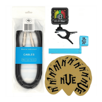 NVE Guitar Accessories Pack - Tuner - 12 Picks - Instrument Cable - Peg Winder