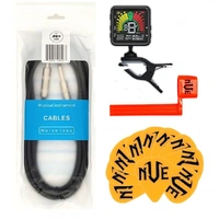 NVE Guitar Accessories Pack - Tuner - Picks - Instrument Cable - Peg Winder