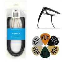 Angkor Electric Guitar Accessories Pack - Picks - Cable - Capo