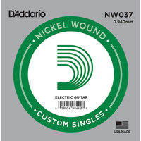 D'Addario NW037 Nickel Wound Electric Guitar Single String, .037