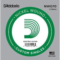 D'Addario NW070 Nickel Wound Electric Guitar Single String, .070