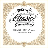 D'Addario NYL028 Rectified Nylon Classical Guitar Single String ,.028
