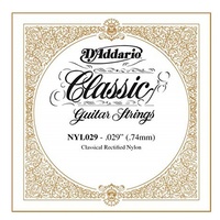 D'Addario NYL029 Rectified Nylon Classical Guitar Single String ,.029
