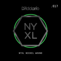 D'Addario NYNW017 NYXL Nickel Wound Electric Guitar Single String, .017