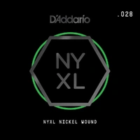 D'Addario NYNW028 NYXL Nickel Wound Electric Guitar Single String, .028