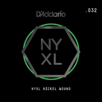 D'Addario NYNW032 NYXL Nickel Wound Electric Guitar Single String, .032