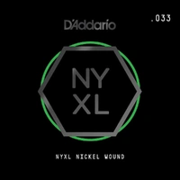 D'Addario NYNW033 NYXL Nickel Wound Electric Guitar Single String, .033