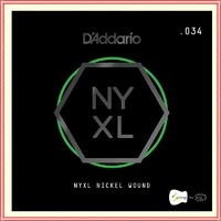 D'Addario NYXL Nickel Wound Electric Guitar Single String, .034