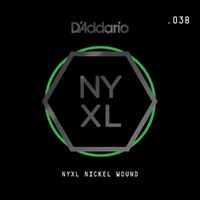 D'Addario NYNW038 NYXL Nickel Wound Electric Guitar Single String, .038