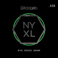 D'Addario NYNW039 NYXL Nickel Wound Electric Guitar Single String, .039