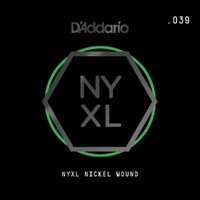 D'Addario NYNW039 NYXL Nickel Wound Electric Guitar Single String, .039