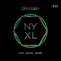 D'Addario NYNW042 NYXL Nickel Wound Electric Guitar Single String, .042