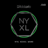 D'Addario NYNW049 NYXL Nickel Wound Electric Guitar Single String, .049