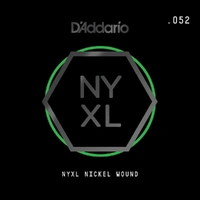 D'Addario NYNW052 NYXL Nickel Wound Electric Guitar Single String, .052
