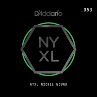 D'Addario NYNW053 NYXL Nickel Wound Electric Guitar Single String, .053