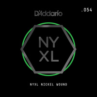 D'Addario NYNW054 NYXL Nickel Wound Electric Guitar Single String, .054