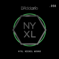 D'Addario NYNW056 NYXL Nickel Wound Electric Guitar Single String, .056