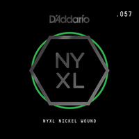 D'Addario NYNW057 NYXL Nickel Wound Electric Guitar Single String, .057