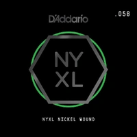 D'Addario NYNW058 NYXL Nickel Wound Electric Guitar Single String, .058