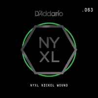 D'Addario NYNW063 NYXL Nickel Wound Electric Guitar Single String, .063