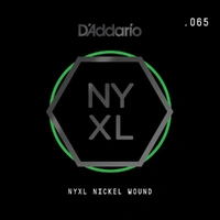 D'Addario NYNW065 NYXL Nickel Wound Electric Guitar Single String, .065