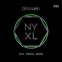 D'Addario NYNW066 NYXL Nickel Wound Electric Guitar Single String, .066