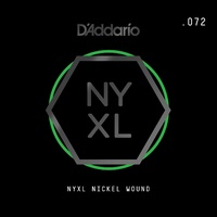 D'Addario NYXL Nickel Wound Electric Guitar Single String, .072 NYNW072