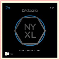 D'Addario NYXL Plain Steel Guitar Strings, .011, 2 single Strings per pack