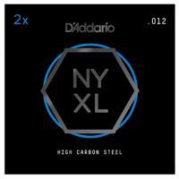 D'Addario NYXL Plain Steel Guitar Strings, .012, 2 single Strings per pack
