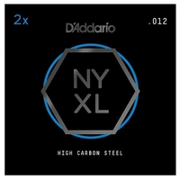 D'Addario NYXL Plain Steel Guitar Strings, .012, 2 single Strings per pack