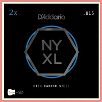 D'Addario NYXL Plain Steel Guitar Strings, .015, 2 single Strings per pack