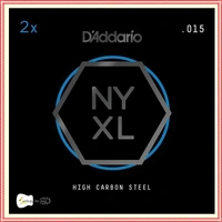 D'Addario NYXL Plain Steel Guitar Strings, .015, 2 single Strings per pack