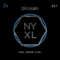 D'Addario NYXL Plain Steel gauge .017, Guitar Strings 2 single strings per pack