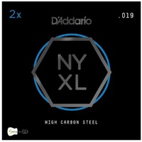 D'Addario NYXL Plain Steel Guitar Strings, .019, 2 single Strings per pack