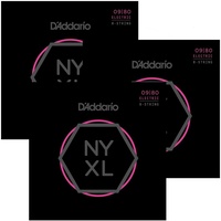 3 sets D'Addario NYXL0980 8-String  NYXL Electric Guitar Strings 09 - 80