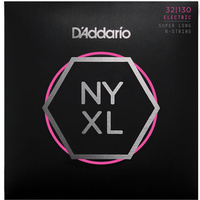 D'Addario NYXL32130SL Nickel Wound Bass Guitar Strings, Regular Light 6-String, 32-130, Super Long Scale