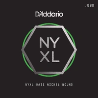 D'Addario NYXLB080, NYXL Nickel Wound Bass Guitar Single String, Long Scale, .080