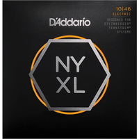 D'Addario NYXLS1046 Nickel Wound Electric Guitar Strings, Regular Light, Double Ball End, 10-46