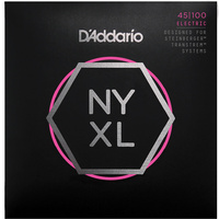 D'Addario NYXLS45100 Nickel Wound Bass Guitar Strings, Regular Light, 45-100, Double Ball End, Long Scale