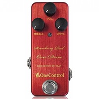 One Control Strawberry Red Overdrive Guitar EffectS Pedal Design by BJFE