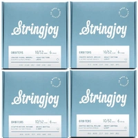 Stringjoy Orbiters | (10-52) Coated Nickel Wound Electric Guitar Strings 4 Sets
