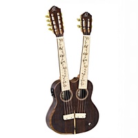 ORTEGA HYDRA Double Neck Tenor Ukulele, 4/8 Acoustic/Electric with Case