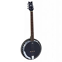 ORTEGA RAVEN Series 6-String GUITAR-BANJO,  BLACK & CHROME