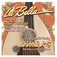 La Bella OU80A-B Oud Arabic Tuning 12 string, Black Nylon, opt High F