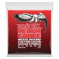 Ernie Ball Med Nickel Wound Set with Wound G Electric Guitar Strings 13-56 Gauge