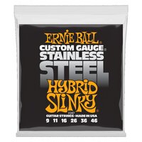 Ernie Ball Hybrid Slinky Stainless Steel Wound Electric Guitar Strings