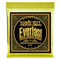 Ernie Ball Everlast Light Coated 80/20 Acoustic Guitar String, 11-52 Gauge